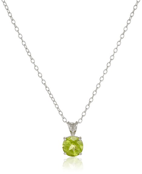 Sterling Silver and Peridot Pendant Necklace