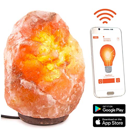 INVITING HOMES Himalayan Salt Lamp with Wi-Fi Connecting Dimmable Switch App for Smart Devices, 6ft UL-Listed Cord, and 15-Watt Light Bulb Included