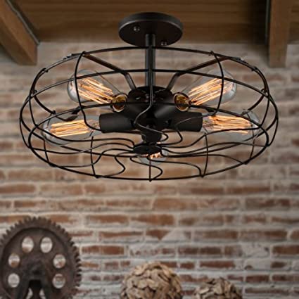 LightInTheBox Loft Vintage Creative Lighting Lamps American Country Style Minimalist Personality Iron Industrial Fan Chandelier 5 Lights Pendent Lights