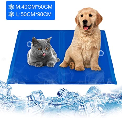 infinitoo Dog Cooling Mat,Self Cooling Pad Non-Toxic Gel L size 90 * 50cm,Stay Cool and Prevent Pets from Overheating,Ideal for Home and Travel On Summer Days