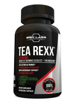 Tea Rexx Extreme - Best Fat Burner for Superior Fat Loss Increase Your Metabolism Decrease Fat Achieve Lean Physique Science Backed Results - 100 Natural - Green Tea Extractegcg Moringa Yohimbe and More By Bro Labs and Brandon Carter