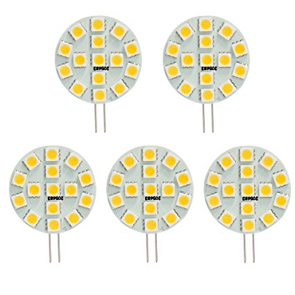 HERO-LED SG4-15T-DW Side Pin G4 LED Disc Halogen Replacement Bulb, 3W, 30W Equal, Daylight White 5000K, 5-Pack(Not Dimmable)