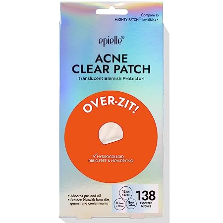 Epielle Acne Clear Patch Over-Zit - The Ultimate Hydrocolloid Solution of Acne Clear Patch (138 Ptches) Acne Pimple Patches Blemish Patches