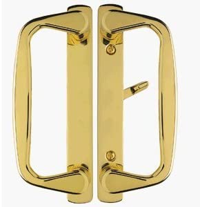Aspen Sliding Door Handle in Polished Brass Finish Fits 3-15/16" CTC Screwholes Durable hardware door locks, door handles