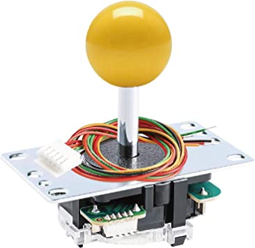 SANWA JLF-TP-8YT Original Joystick Yellow - for Arcade Jamma Game 4 & 8 Way Adjustable, Compatible with Catz Mad SF4 Tournament Joystick (Yellow Ball Top) S@NWA