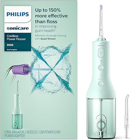 Philips Sonicare Power Flosser 3000 Cordless, Oral Irrigator, Mint HX3826/24