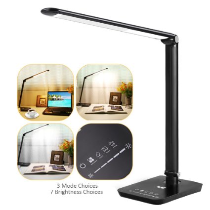 LE Dimmable LED Desk Lamp 7-Level Brightness 8W 7 Color Modes Touch Sensitive Control Eye-care Folding Table Lamps Reading Lamps Bedroom Lamps