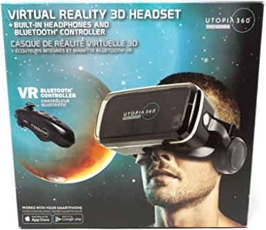 ReTrak Utopia 360 VR Headset with Built in Headphones - Black