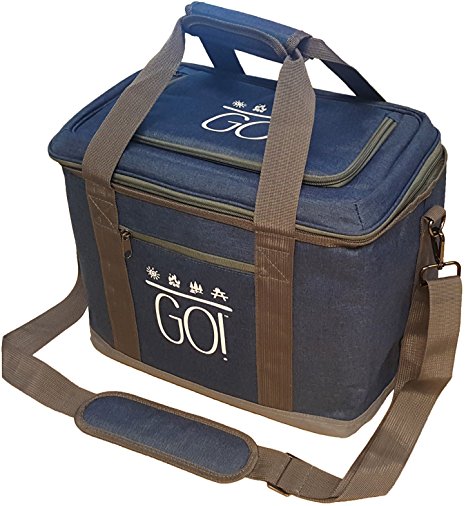 GO! 30 Can 15L Soft-Sided Insulated Collapsible Cooler Tote Bag, Travel Bag, for Beach, Picnic, Camping, Hiking, BBQ