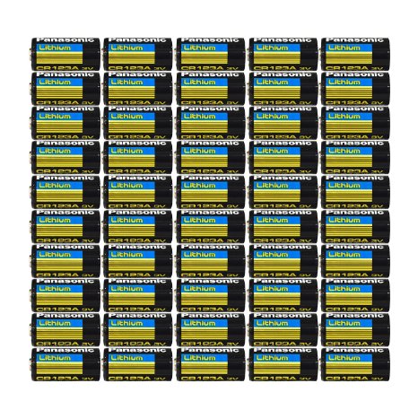 50 pcs Panasonic CR123A 3V Photo Lithium Batteries