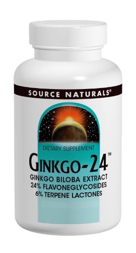 Source Naturals Ginkgo-24 120 mg Ginkgo Biloba Extract, Supports Mental Acuity, 120 Tablets