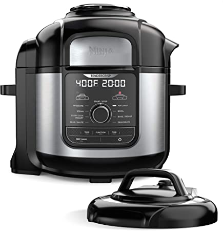 Ninja FD401 Foodi 8-qt. 9-in-1 Deluxe XL Cooker & Air Fryer-Stainless Steel Pressure Cooker, 8-Quart