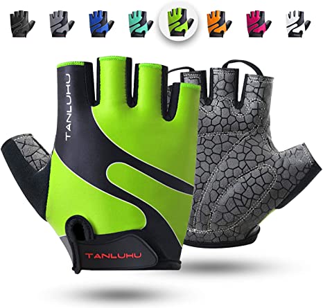 Tanluhu Cycling Gloves/Bike Gloves Half Finger Road Riding Gloves,Light Anti-Slip Shock-Absorbing Biking Gloves for Men and Women