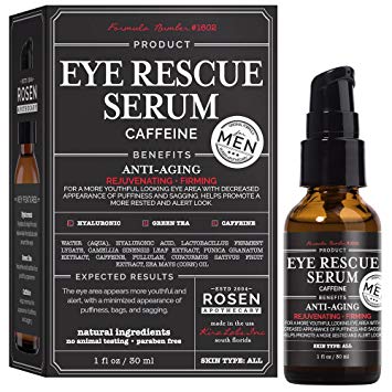 Rosen Apothecary Men’s Eye Rescue Serum for Youthful Looking Eye Area 1oz/30ml