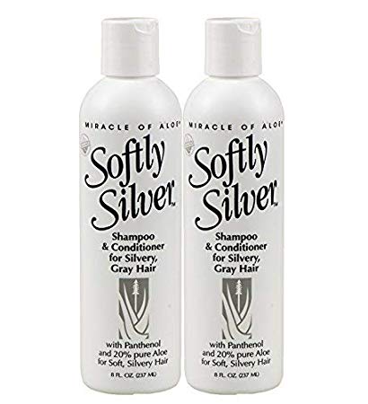 2- Pack Softly Silver Shampoo/Conditioner for Silvery, Gray Hair 8 ounce tube with 20% UltraAloe