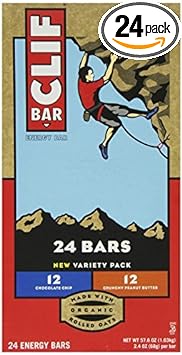 Clif Bar Variety Pack, Chocolate Chip, Crunchy Peanut Butter, 2.4 oz. Nutrition Bars (24 Count)(Pack of 2)