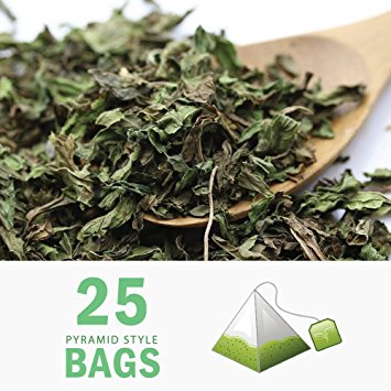 Tealyra - Pure Spearmint Leaves - 25 Bags - Best African Mint Tea - Herbal Loose Leaf Tea - Relaxing - Digestive - Caffeine-Free - Pyramids Style Sachets