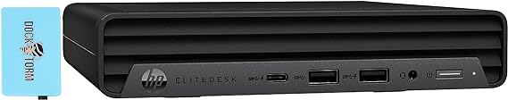 HP EliteDesk 800 G6 Business Mini Desktop (Intel i7-10700T vPro 8-Core, 16GB RAM, 1TB PCIe SSD, Intel UHD 630, WiFi, Bluetooth, USB 3.2, Display Port, Black, Win 11 Pro) with Dockztorm Hub