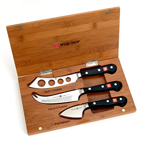 Wusthof Classic 3 Piece Cheese Knife Set with Bamboo Box 2103