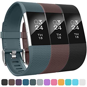 AIUNIT Compatible for Fitbit Charge 2 Bands, Replacement for Fitbit Charge 2 Accessories Bands Large Wristbands for Fitbit Charge 2 Bracelet Strap Band Suitable for Women Men Boys Girls