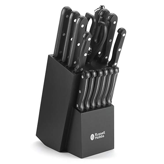 Russell Hobbs CS00698AS Magnus 16 Piece Multi-Purpose Knife Block, Black