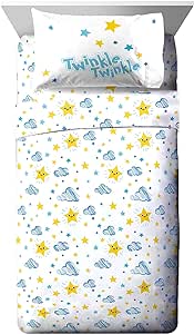 Jay Franco CoComelon Little Star Twin Size Sheet Set - 3 Piece Set Super Soft and Cozy Kid’s Bedding - Fade Resistant Microfiber Sheets (Official CoComelon Product)