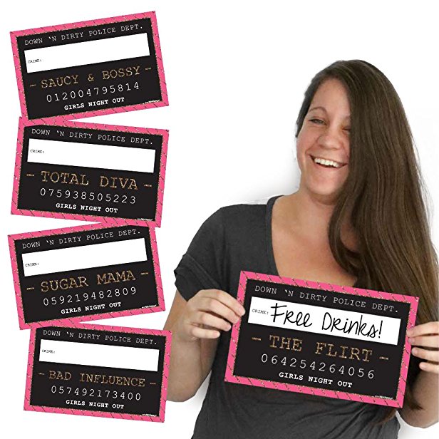 Girls Night Out - Party Mug Shots - Photo Booth Props Bachelorette Party Mug Shots - 10 Count