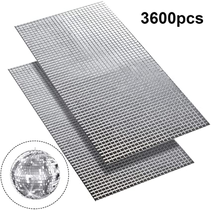 SATINIOR 3600pcs 5 x 5 mm Self-Adhesive Mini Square Glass, Decorative Craft DIY Accessory Mirrors Mosaic Tiles