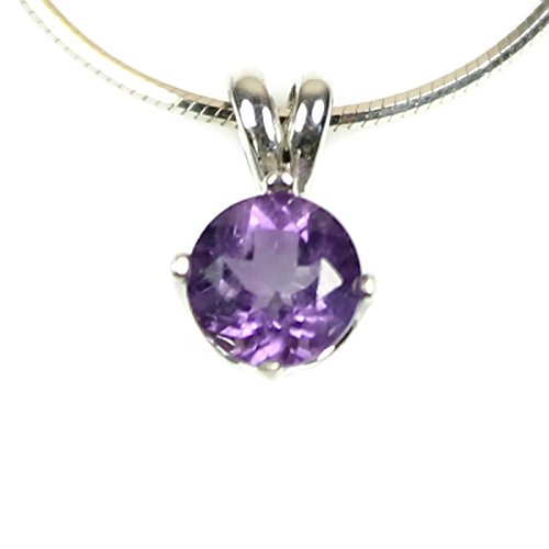 Amethyst Necklace 925 Sterling Silver Pendant Necklace and 18 Inch Chain Real Faceted Purple Gemstone February Birthstone Purple Necklace