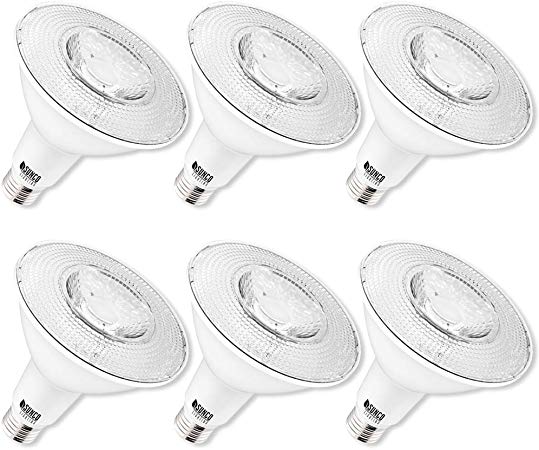 Sunco Lighting 6 Pack PAR38 LED Bulb 13W=100W, 6000K Daylight Deluxe, 1050 LM, Dimmable Flood Light, Indoor/Outdoor, Accent, Highlight - UL
