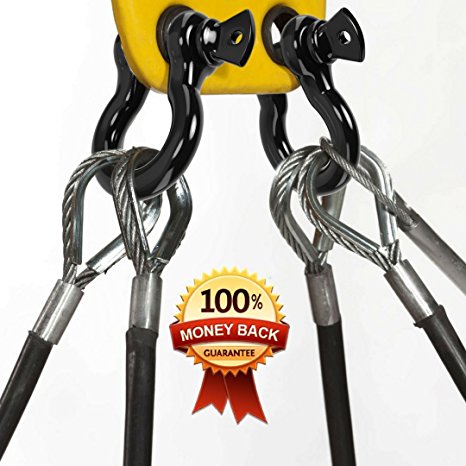 SHAZO - 3/4" Shackles - 2 Pack - Unbreakable (40,000 lbs) Breaking Strength - Maximum Strength D Ring Shackle For Vehicle Recovery, Hauling & More! - Towing Accessory Jeeps & Trucks - Tow Strap Hooks