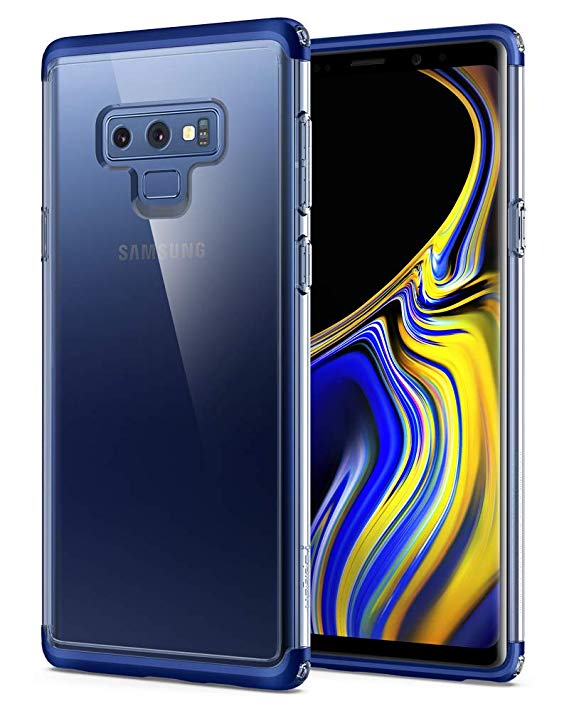 Spigen Neo Hybrid NC Galaxy Note 9 Case with Disassemblable Top and Bottom Frames with Clear Rigid Back for 2018 Samsung Galaxy Note 9 - Blue