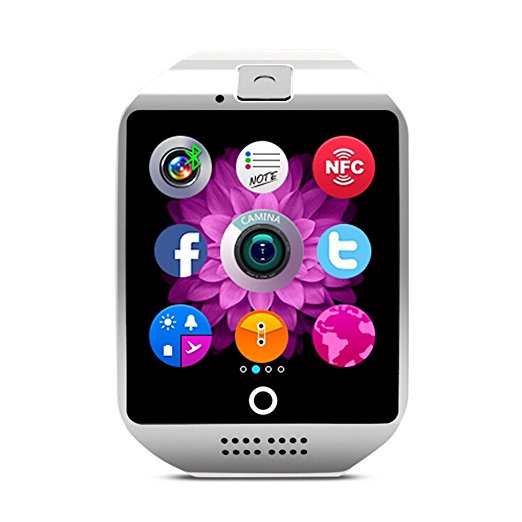 Bluetooth Smart Watch, Wristwatch Phone with Pedometer / Anti-lost / Camera / SIM TF Card / HD Sreen for iPhone 6 Samsung Huawei Android Phones (Q18-White)