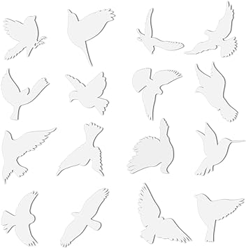 32 Pieces Window Strike Prevention Stickers Decals Anti Collision Window Clings Hummingbird Butterfly Leaf Shapes Stickers Window Stickers Prevent Bird Strikes on Glass (Hummingbird Style)