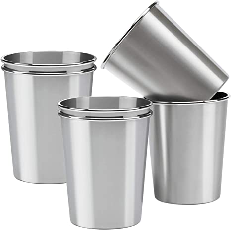 Ruisita 12 Pack Stainless Steel Cups Stainless Steel Pint Cup Tumblers Shatterproof Drinking Glasses Metal Cups for Kids or Adults