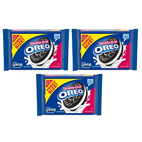 Oreo Double Stuf Chocolate Sandwich Cookies, Family Size, 3 Pack,, 3Count ()