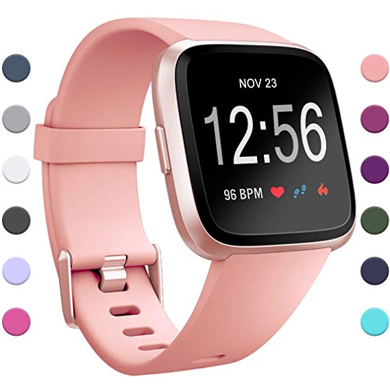 Maledan Compatible with Fitbit Versa Bands Women Men Large Small, Classic Accessories Replacement Bands for Fitbit Versa Smart Watch/Fitbit Versa Lite Edition/Versa Special Edition