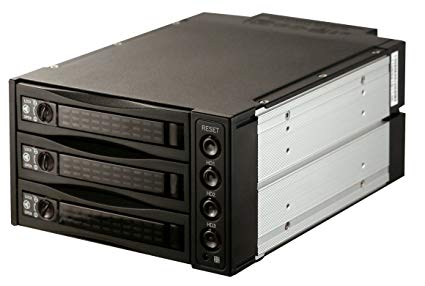 EZDIY 3 Bay Hot Swap Mobile Rack for 2.5 inch or 3.5 inch SSD/HDD, Internal SATA Hard Drive Backplane Enclosure, Support SATA I/II/III & SAS I/II 6Gbps and [Optimized for SSD]