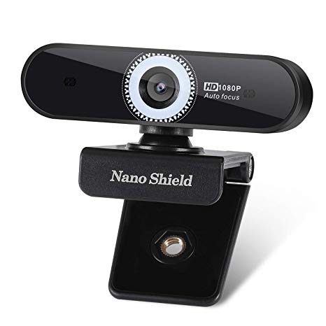 Nano Shield N920 Auto Focus Webcam 1080P with Noise Cancelling Microphone, Skype Web Camera Full HD for PC Laptop Computer, USB Web Cam for Windows 10/8 / 7 Mac OS X, Premium Wide Angle Autofocus