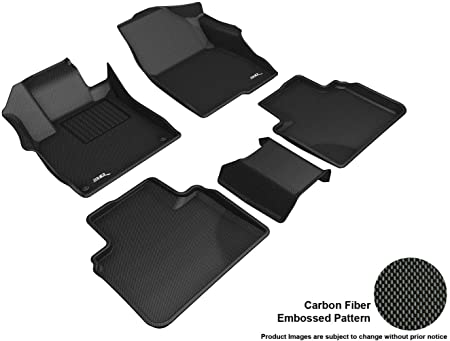 3D MAXpider Honda Accord 2018 2019 2020 Custom Fit All-Weather Car Floor Mats Liners, Kagu Series (1st & 2nd Row, Black)