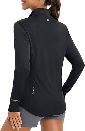 BALEAF Women's UPF 50  Lightweight Cycling Jacket Sun Protection Full Zip Long Sleeve Shirts Pockets Athletic Running