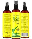 Aloe Vera Skin and Body SPRAY - 99 Organic - No THICKENERS - Extra Strong Formula - SEE RESULTS OR MONEY-BACK
