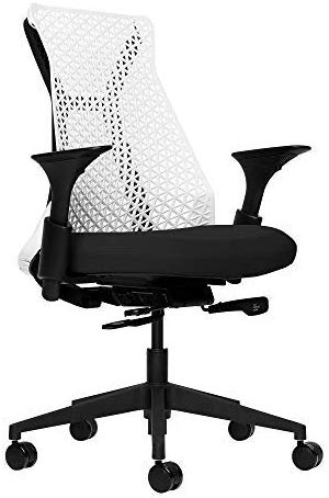 Bowery Fully Adjustable Management Office Chair (White/Black)