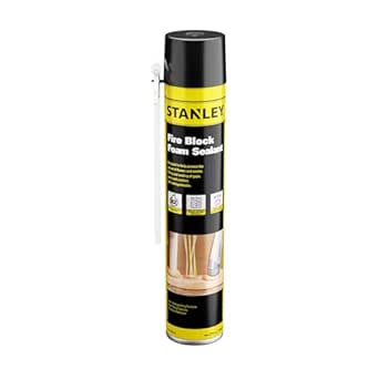 STANLEY Fire Block Foam Sealant - 1x24 oz, Orange Fire Rated Insulation Spray Foam for Gaps&Cracks, Windows, Walls, and Joints | 24 oz, 1 Pack