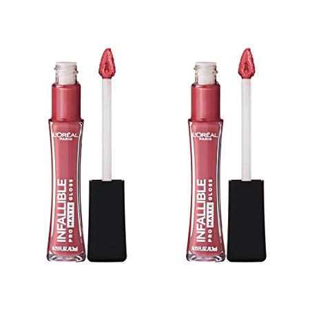 L'Oréal Paris Infallible Lip Pro Matte Gloss, Nude Allure, 2 Count