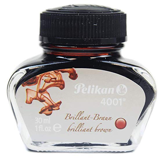 Pelikan 4001 Bottled Ink for Fountain Pens, Brilliant Brown, 30ml, 1 Each (311902)
