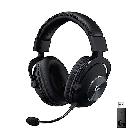 Logitech G PRO X Wireless Lightspeed Gaming On Ear Headset with Blue VO!CE Mic Filter Tech, 50 mm PRO-G Drivers, and DTS Headphone:X 2.0 Surround Sound