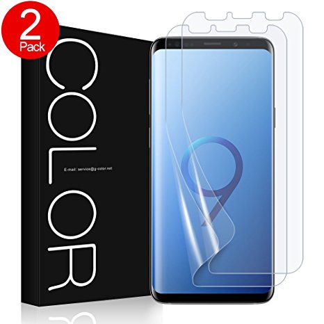 Galaxy S9 Screen Protector, G-Color S9 Wet Applied TPU Film Anti-Bubble Screen Protector for Samsung Galaxy S9 (Case Friendly, 2 Pack)