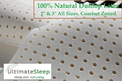 2 Inch 100% Natural Latex Foam Mattress Pad Topper, Twin XL
