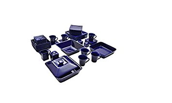 Nova 45 Piece Square Dish Set Cobalt